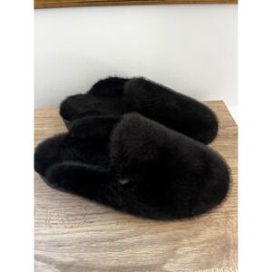 Alegria Leisurelee 2 Women's Faux Fur Slippers Size 7 EU 37  Black New W1
